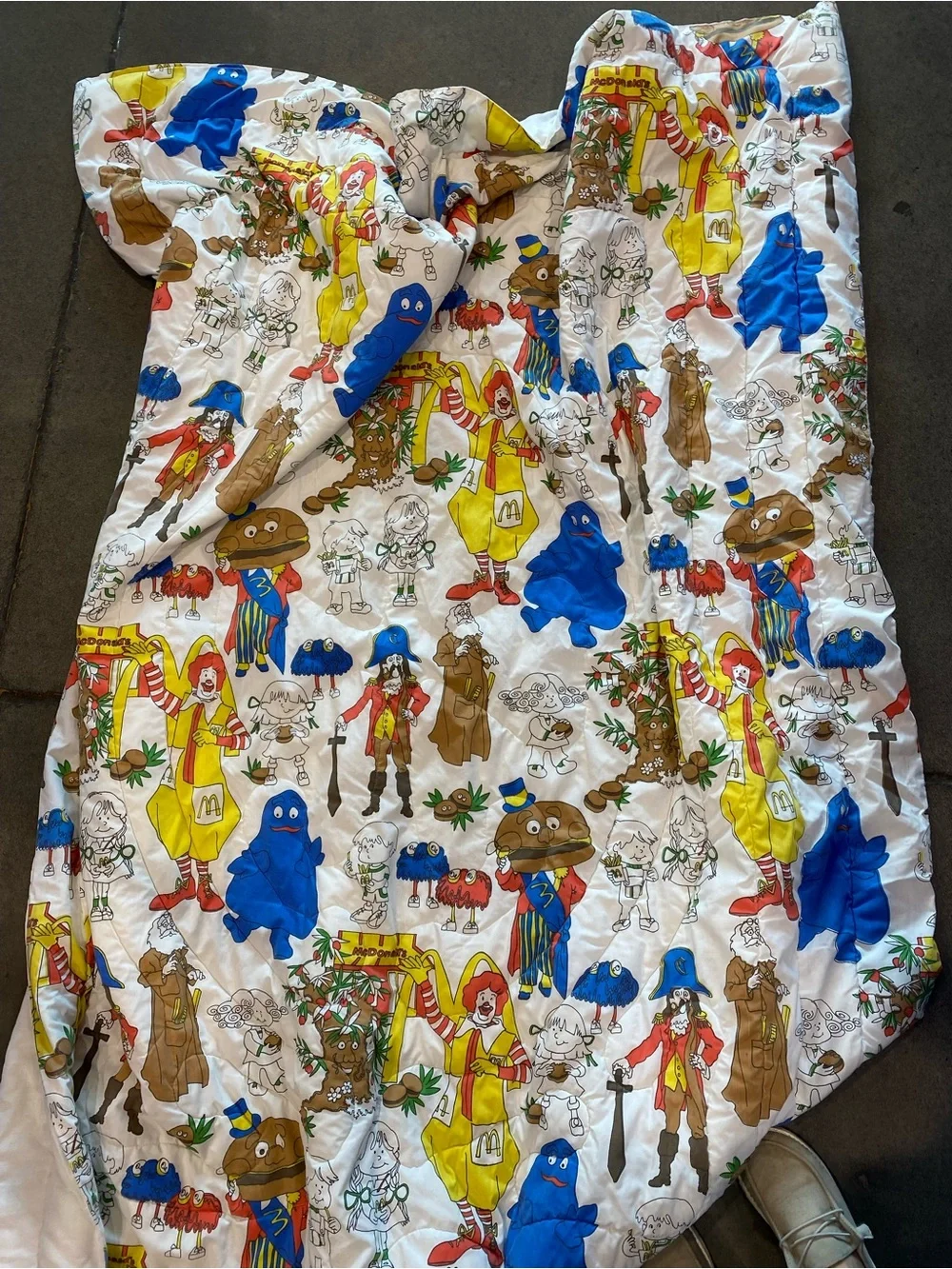 Vintage 70’s McDonald's Colorful Character Print throw quilt